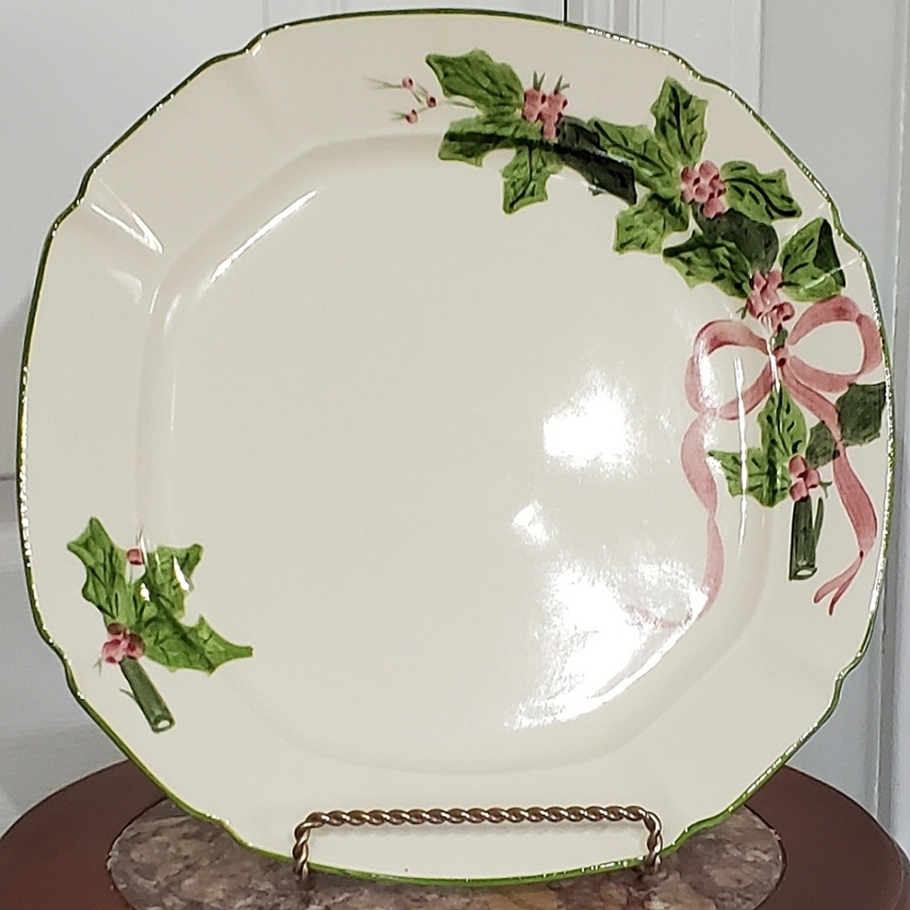 Vntg 13 3/8" Holy Berries Platter made by Heath Ceramics Distributed N.S. Gustin